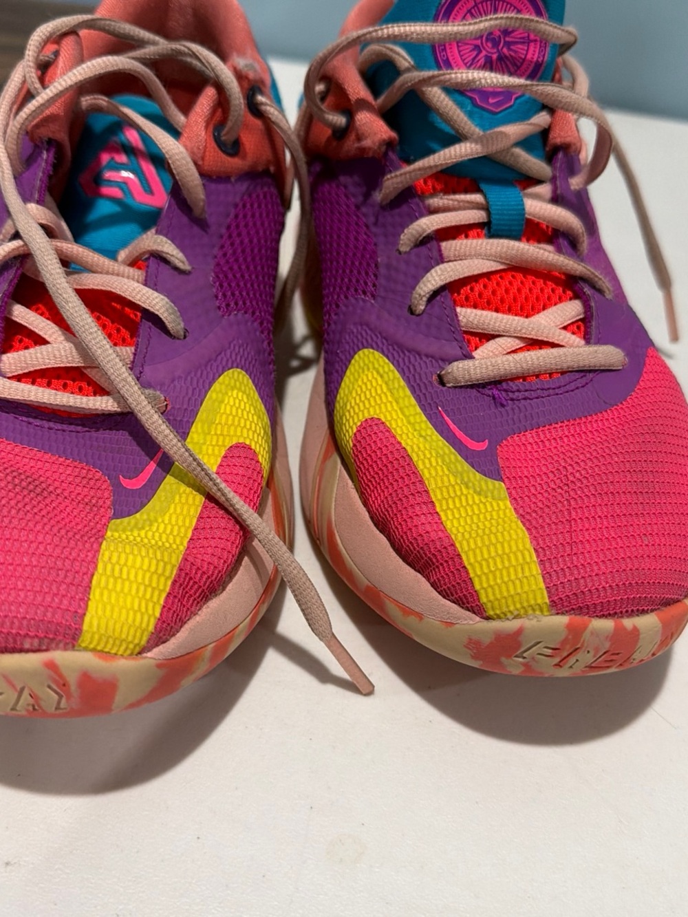 Nike Kids Bright Pink, Purple & Yellow Sneakers